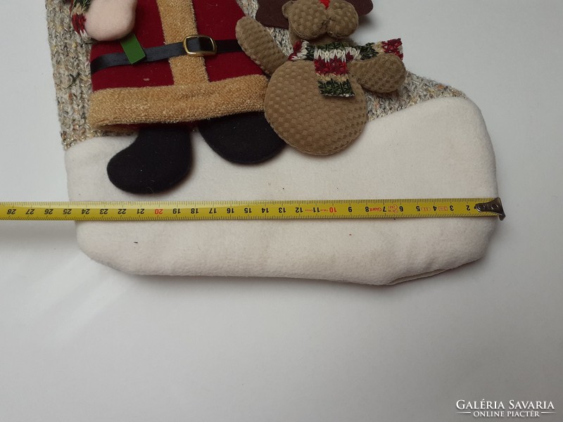 Christmas fireplace socks Santa Claus textile winter decoration gift box 40 cm