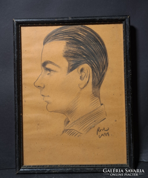 Portré, grafit, papír (teljes méret: 25x32 cm)