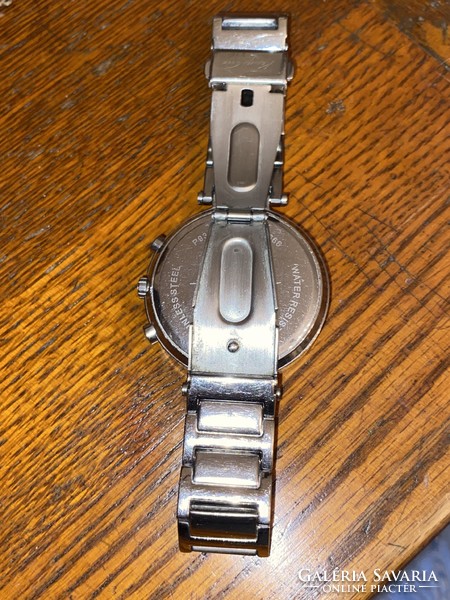 Kenneth cole new york steel, mother-of-pearl insert watch with date, steel strap