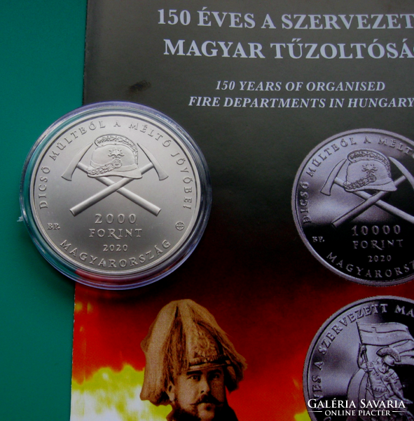2020- 150 years of the organized Hungarian fire brigade - HUF 2,000 commemorative coin in capsule + description