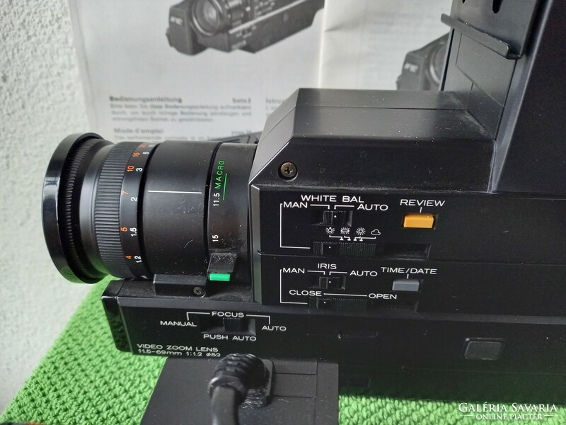 Retro, vintage Hitachi VM-500E video kamera+tartozékok