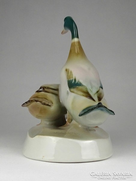 1L557 Régi nagyméretű Zsolnay - Sinkó porcelán kacsa pár 18.5 cm