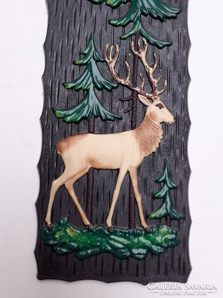 Retro plastic deer wall picture hunting house mid century wall decoration