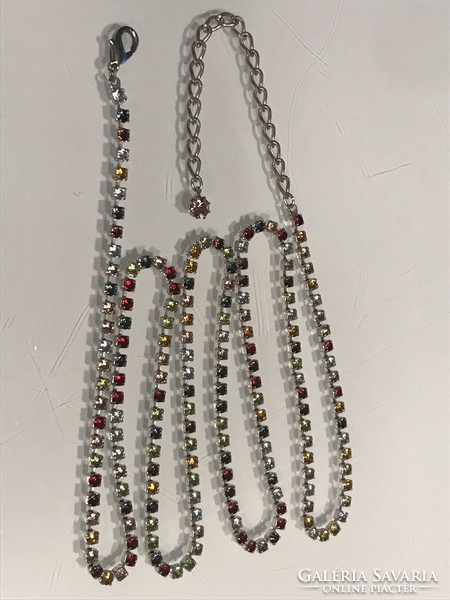 Colorful crystal necklace, 96 cm long!
