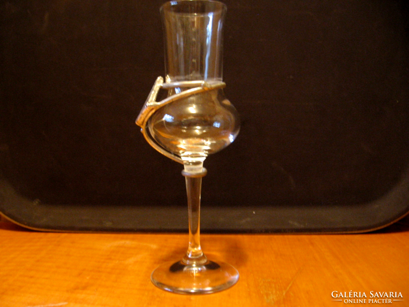 Brandy, grappa glass with Tiffany decoration