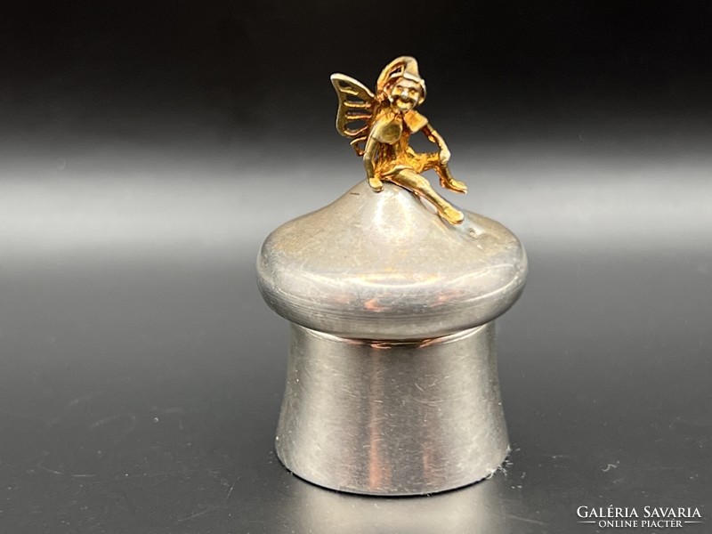 A special silver box/box with a fairy/elf figure with butterfly wings