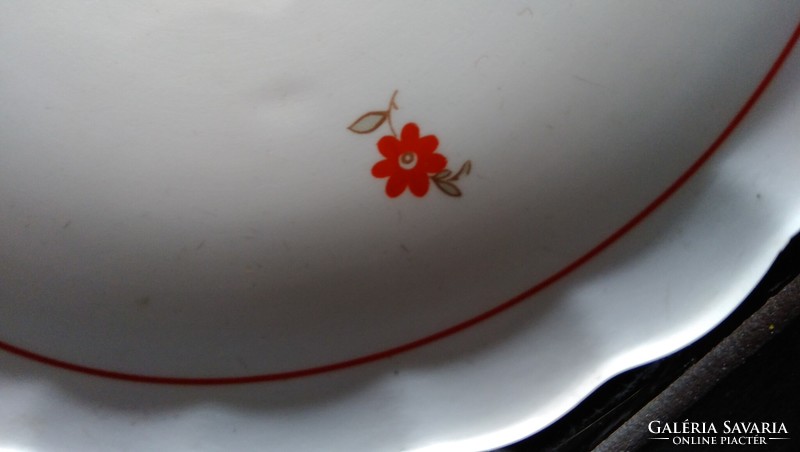 Antik régi retro vintage jelzett Kispest  Gránit porcelán virágos kicsi tálka, tányér
