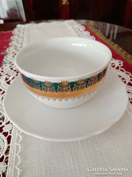 Old marked Czech hz porcelain saucer bowl with base