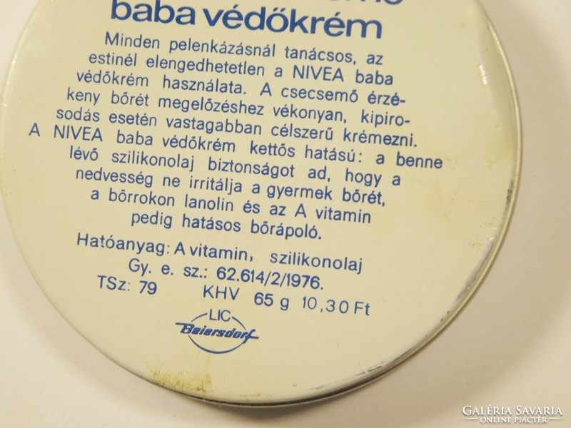 Retro NIVEA krém fémdoboz alu doboz - KHV - Kozmetikai és Háztartásvegyipari Vállalat - 1970-es évek