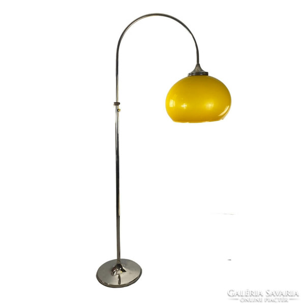 Szarvasi chrome hanging floor lamp with a contemporary shade you like
