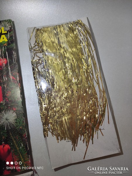 Vintage gold-colored tinfoil lametta 400 thread Christmas tree decoration