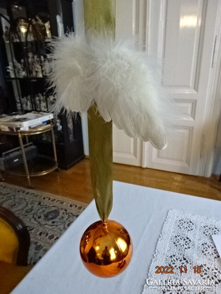 Karácsonyi üveggömb angyalka szárnyakkal, átmérője 8 cm. Vanneki!