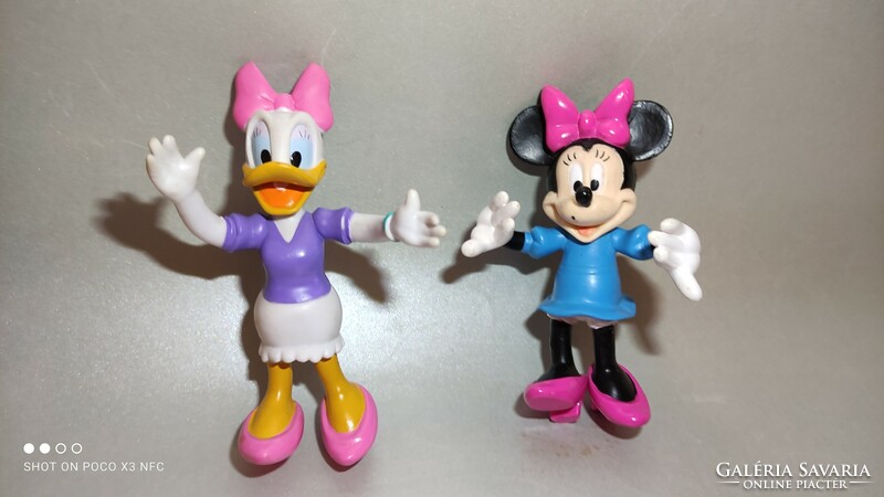 Vintage marked disney minnie and ducky hard rubber figures in pieces