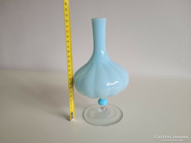Modern glass vase blue base laminated glass decorative vase baby blue vase