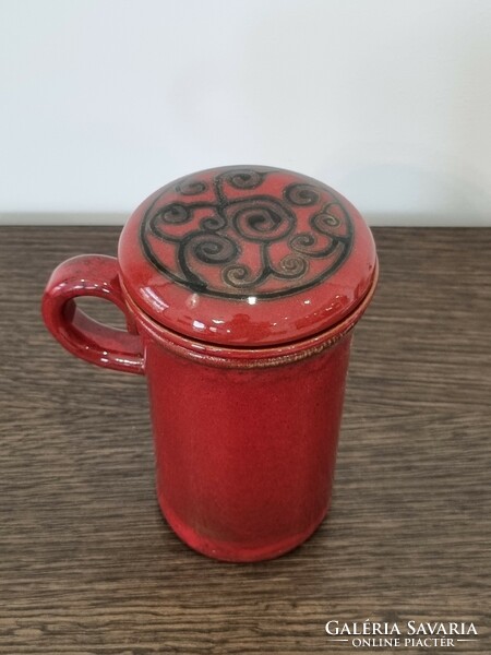 Art ceramic mug, with filter insert - 15.5 cm