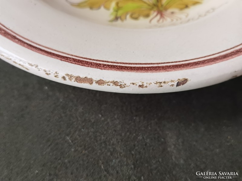 LEÁRAZTAM!!! Antik kézzel festett kerámia tányér virág mintával