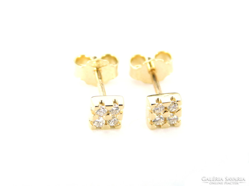 Brill 14 K arany fülbevalók gyémántokkal