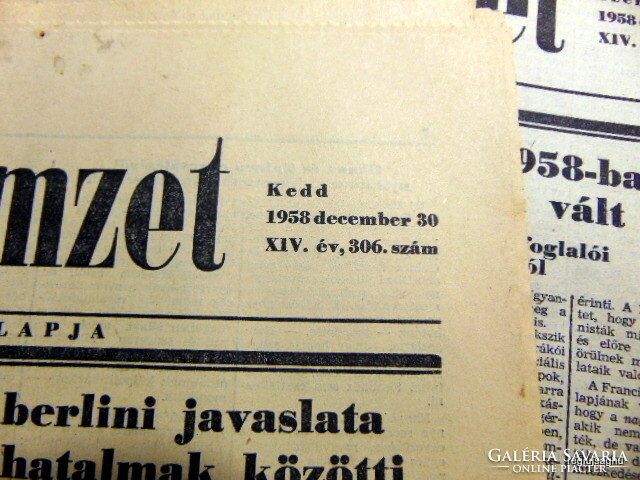 1958 december 30  /  Magyar Nemzet  /  SZÜLETÉSNAPRA :-) ÚJSÁG!? Ssz.:  24447