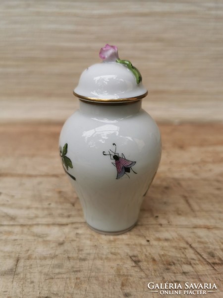 Herend Rothschild patterned mini vase with lid