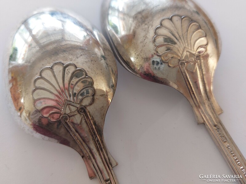 Old Sheffield salad spoon with shell pattern 2 pcs