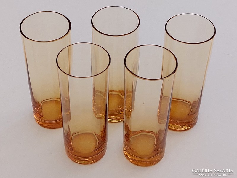 Retro glass amber-colored old glass glass 5 pcs