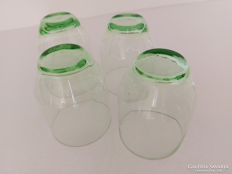 Retro üvegpohár zöld pohár 8 db