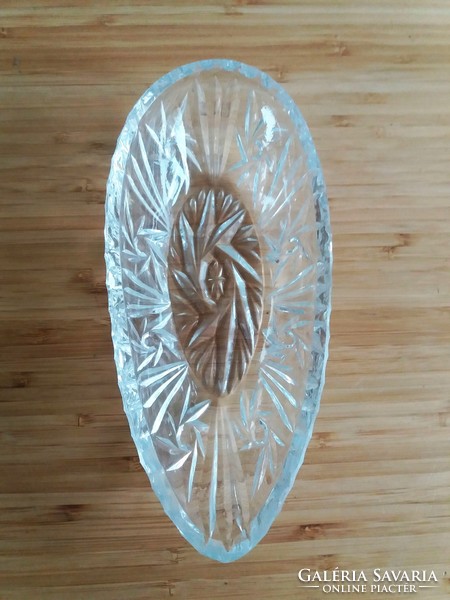 Cut glass, crystal bowl, oval