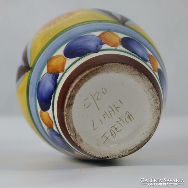 Linari faenza - vintage Italian hand painted ceramic vase