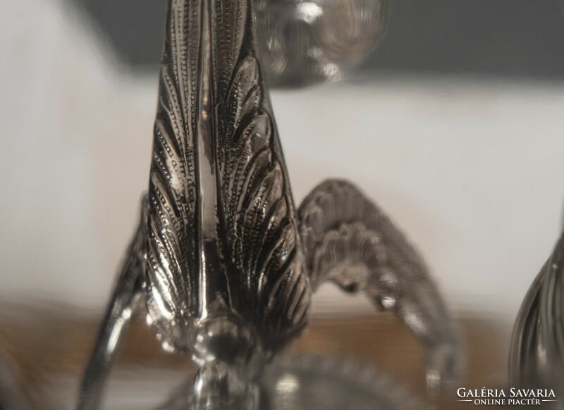 Silver empire style swan ink and candle holder