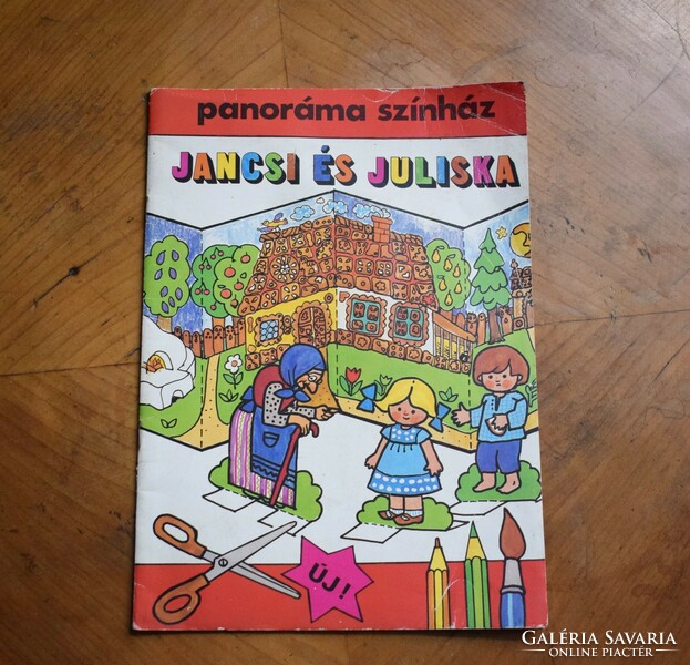 Jancsi és Juliska retro papírjáték mese kivágható színezhető panorámaszínház Képcsarnok Sóti Klári