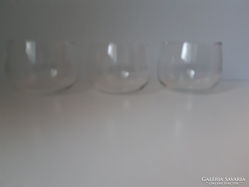3 retro glass cups + plastic holder - from around the 70s