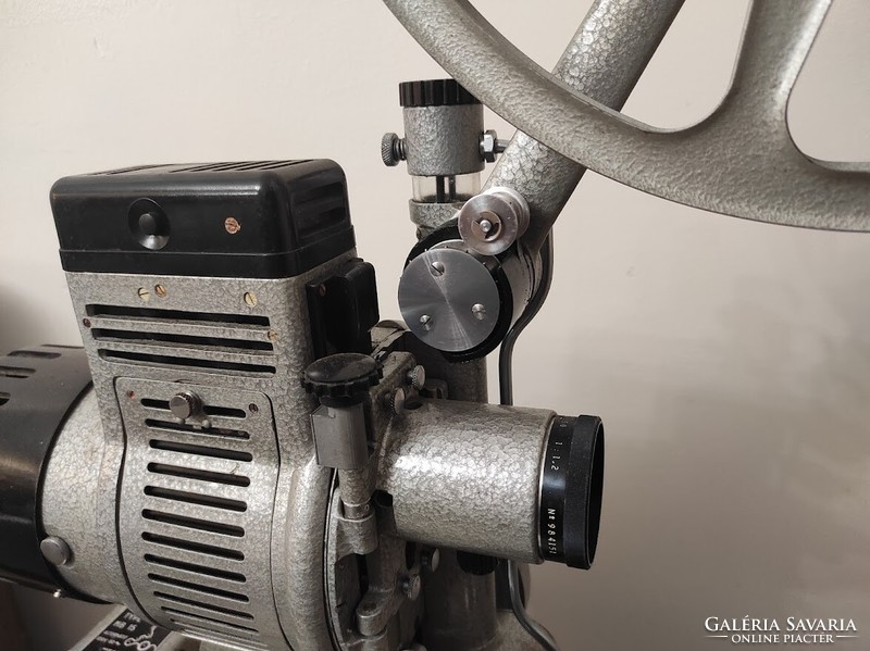 Antik film vetítő gép mozi projektor nagy nehéz hangszóróval eredeti fa dobozában 337 6257