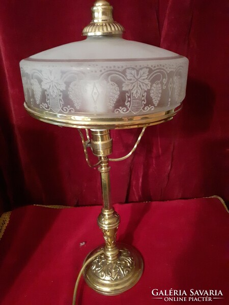 Szecessziós antik réz  asztali lámpa,választható búrával.ADVENTI LEÁRAZÁS!