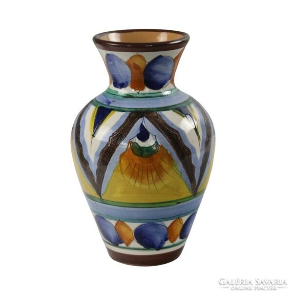Linari Faenza - vintage olasz kézzel festett kerámia váza