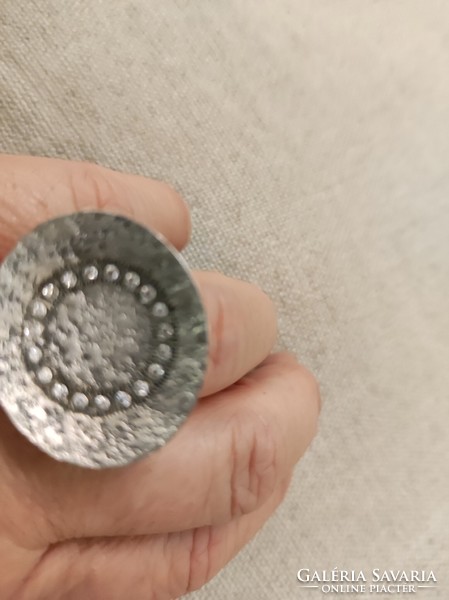 Silver ring with zircon stones (silpada)
