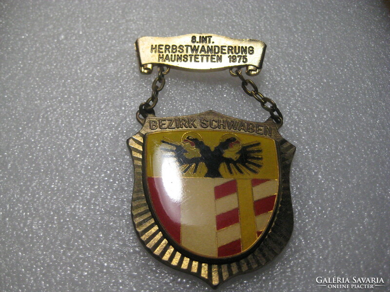 Recognition of international tour performance 1975. Made of brass and fire enamel, 55 x 100 mm