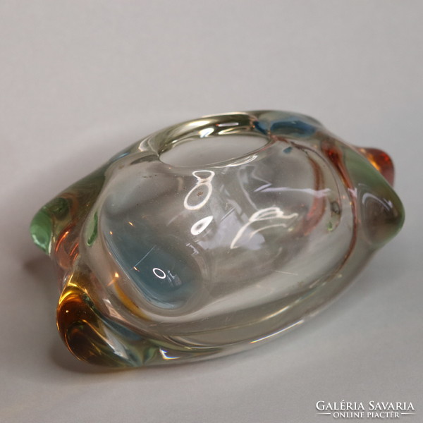 Mid-century modern design üveg hamutál - Jozef Hospodka stílus Chribska