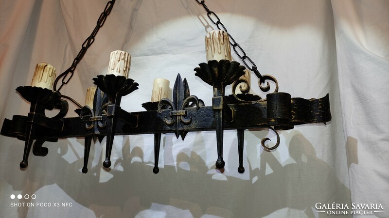 Half price! Provance 6-light hand-forged fleur de lis anjou lily chandelier ceiling lamp