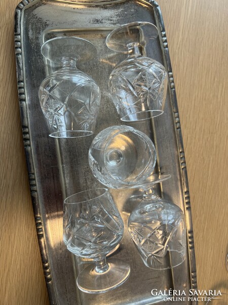 Ajka crystal cognac glass set 5 pcs