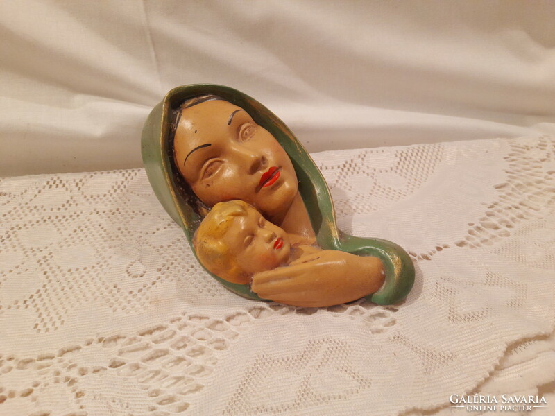 1,-Ft Antik Mária a kisdeddel fali maszk meseszép