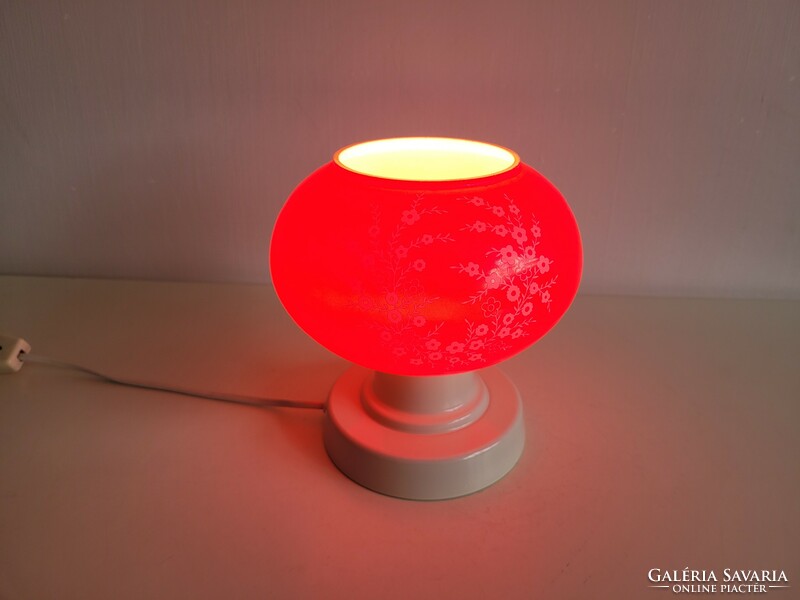 Old retro red glass lamp mid century bedside lamp