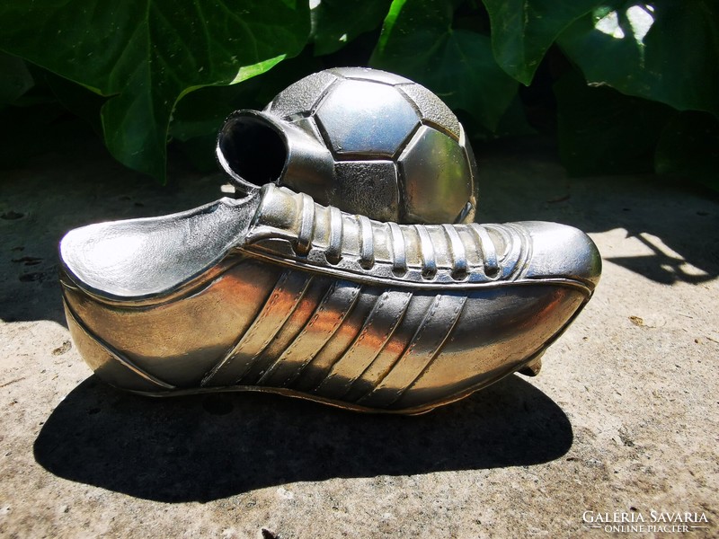 Soccer shoes with ball, decorative item