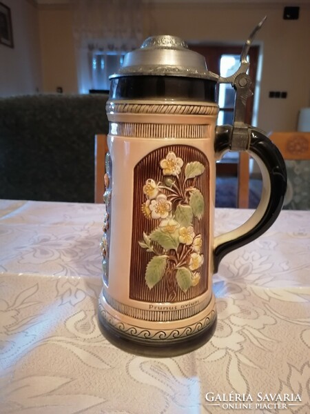 German porcelain jug with tin lid