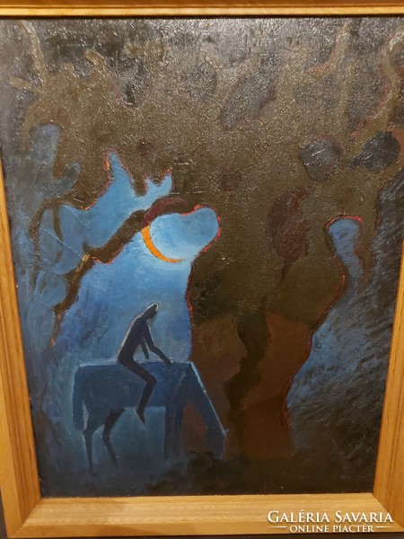 Moonlit, equestrian, charismatic painting - without signature - 339