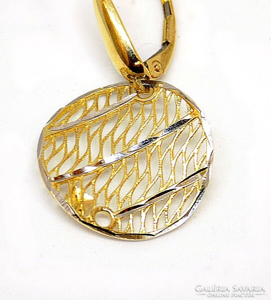 Yellow-white gold dangling earrings (zal-au113536)