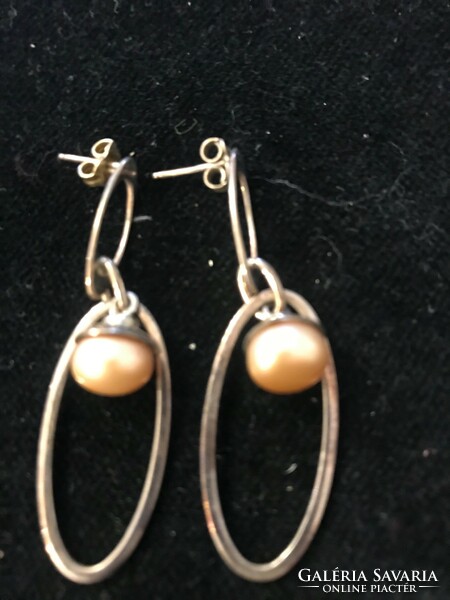 New! Silver jewellery. 925 Marked. Special style, individually made earrings with cultured pearls.