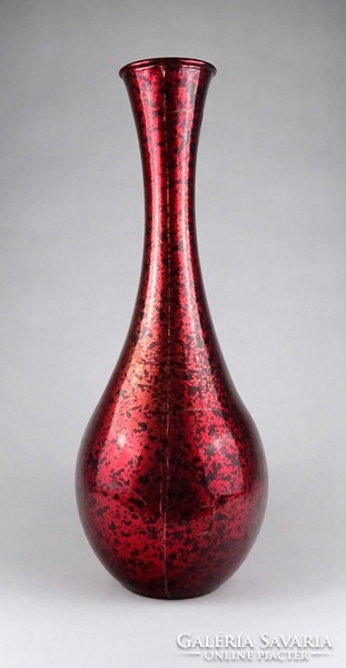 1J871 Nagyméretű vastagfalú üveg váza virágváza 45 cm