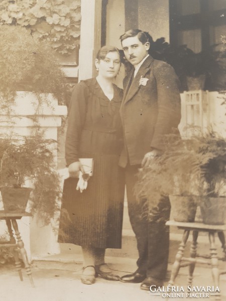 Régi fotó vintage női férfi fénykép levelezőlap