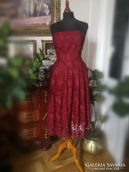 Next tall size 38 exclusive casual, wedding, party dress, burgundy red, burgundy air lace, tulle