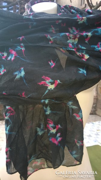 Great colors-flying birds stole, scarf 160x67 cm